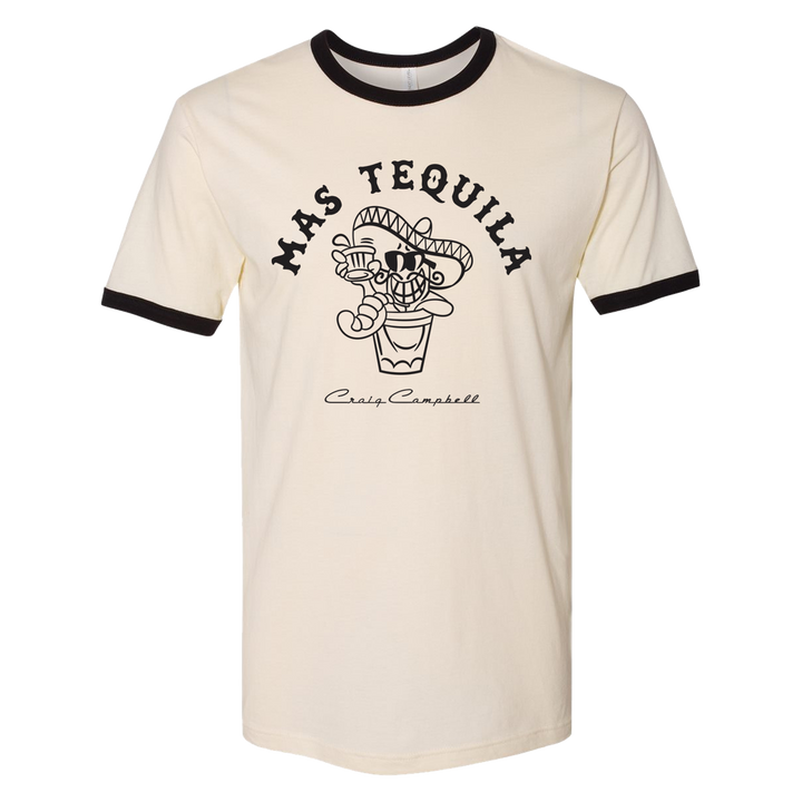 Mas tequila natural and black ringer tee Craig Campbell
