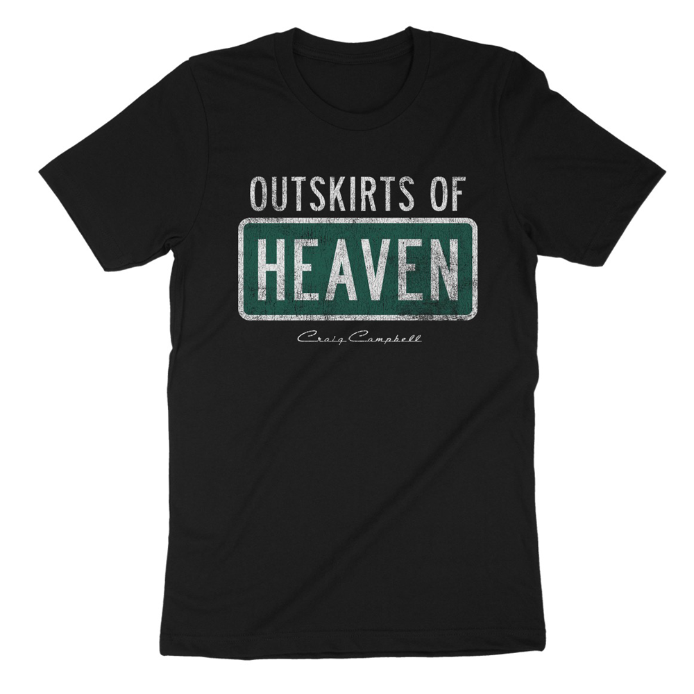 Outskirts Of Heaven license plate black tee Craig Campbell