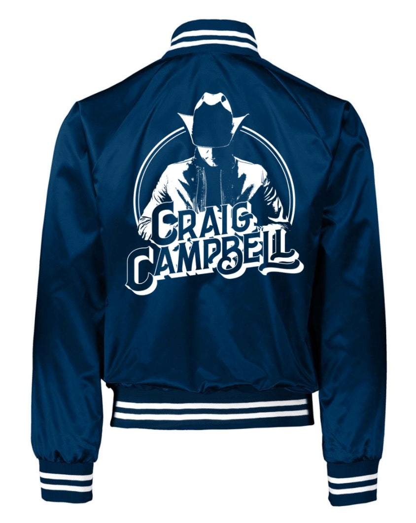 Photo limited edition navy bomber jacket back Craig Campbell